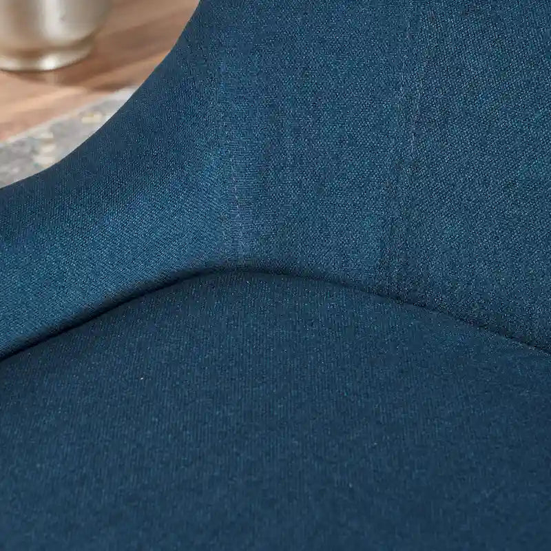 Fauteuil d'appoint à dossier haut avec revêtement tissé, assise en mousse et ressorts ensachés, pieds en bois de bouleau, bleu marine