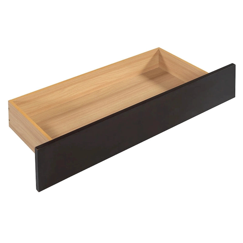 Lit plateforme grand format avec tête de lit en similicuir, montants en laiton courbés, 2 tiroirs de rangement et lit gigogne coulissant blanc