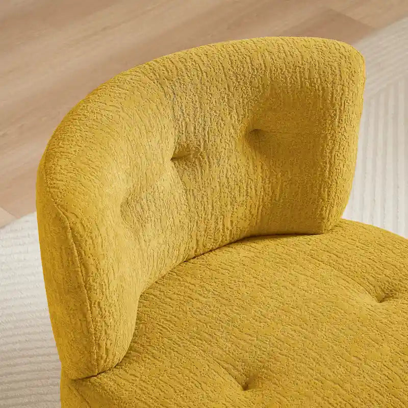 Fauteuil d'appoint pivotant rond en velours jacquard avec dossier capitonné vert