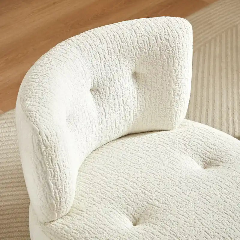 Fauteuil d'appoint pivotant rond en velours jacquard avec dossier capitonné vert