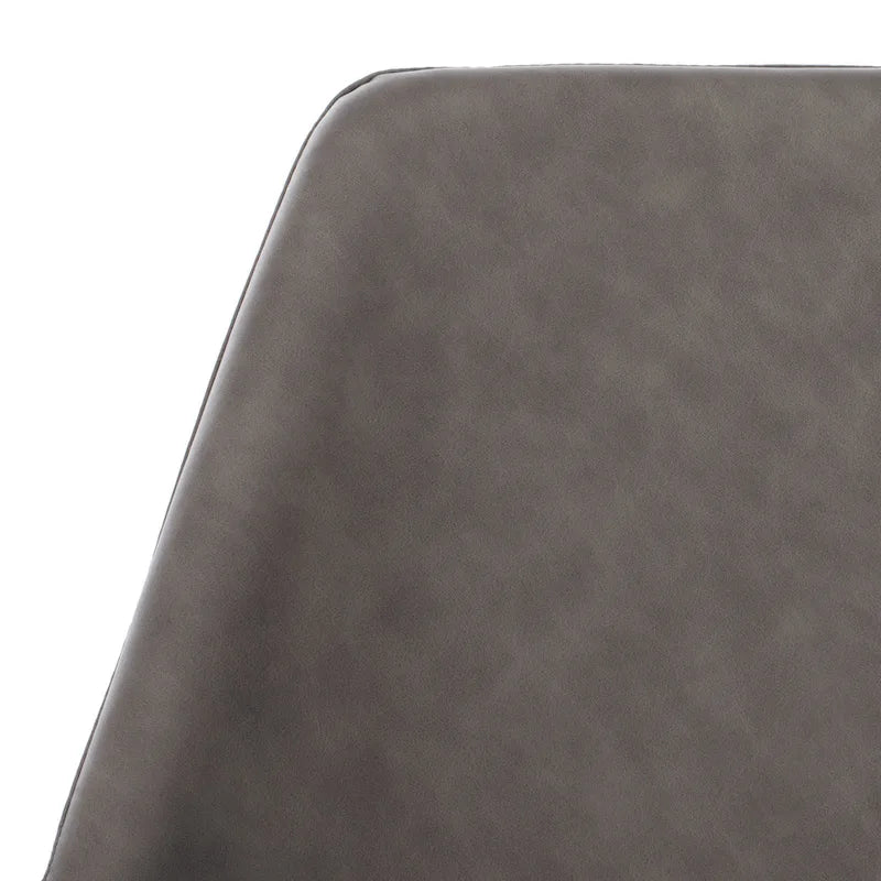 Tabouret de comptoir mi-siècle moderne avec assise en similicuir et pieds luge épingle Gris pierre