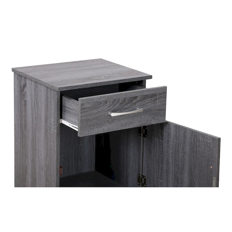 Table de chevet en bois Wenge avec 1 tiroir et un espace de rangement, finition stratifiée