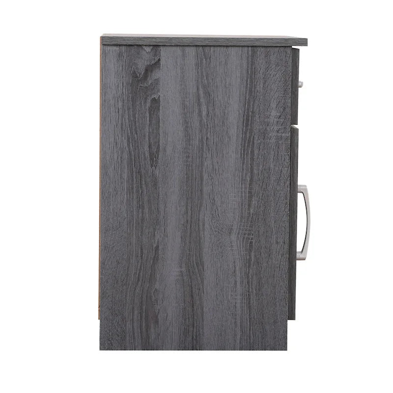 Table de chevet en bois Wenge avec 1 tiroir et un espace de rangement, finition stratifiée