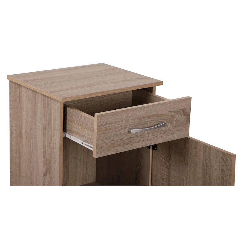 Table de chevet en bois Wenge avec 1 tiroir et un espace de rangement, finition stratifiée