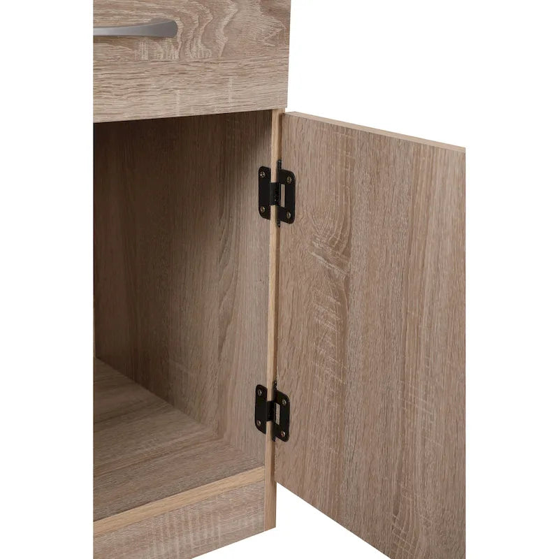 Table de chevet en bois Wenge avec 1 tiroir et un espace de rangement, finition stratifiée