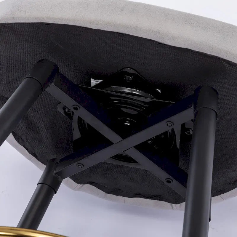 Tabouret de bar pivotant à hauteur de comptoir avec siège en similicuir à dossier capitonné et garniture de clous dorés Orange