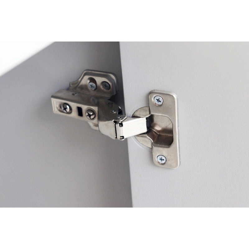 Buffet laqué minimaliste 4 portes avec pieds dorés gris