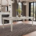 Table à manger rectangulaire extensible 90 po avec plateau en placage de chêne à tablier facetté et pieds coniques en bois massif Espresso