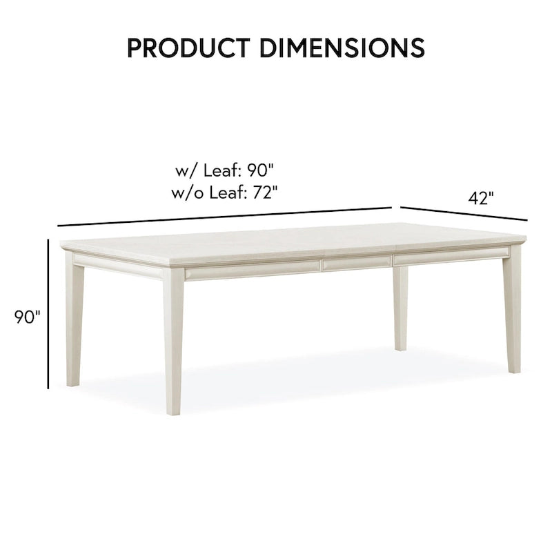 Table à manger rectangulaire extensible 90 po avec plateau en placage de chêne à tablier facetté et pieds coniques en bois massif Espresso