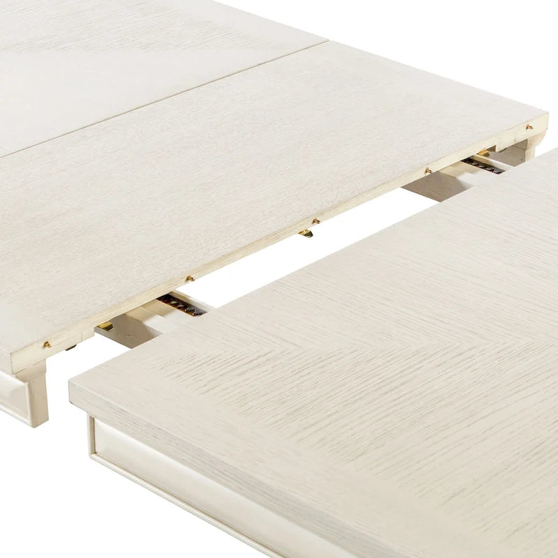 Table à manger rectangulaire extensible 90 po avec plateau en placage de chêne à tablier facetté et pieds coniques en bois massif Espresso