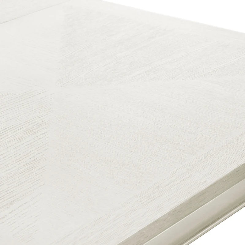 Table à manger rectangulaire extensible 90 po avec plateau en placage de chêne à tablier facetté et pieds coniques en bois massif Espresso