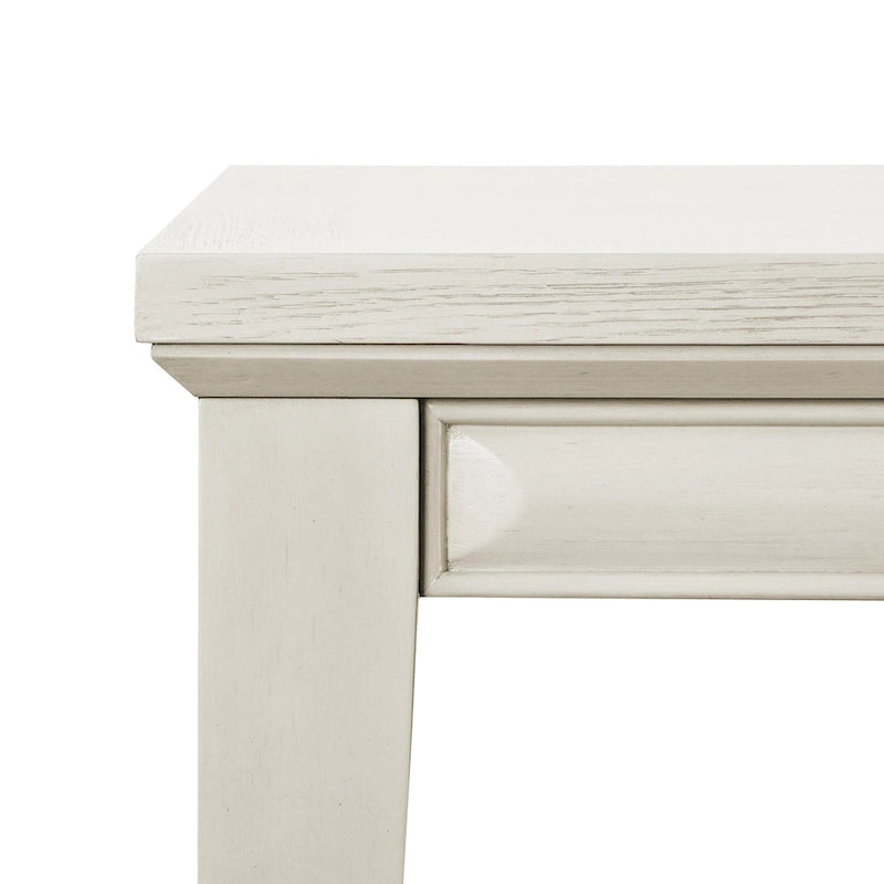 Table à manger rectangulaire extensible 90 po avec plateau en placage de chêne à tablier facetté et pieds coniques en bois massif Espresso