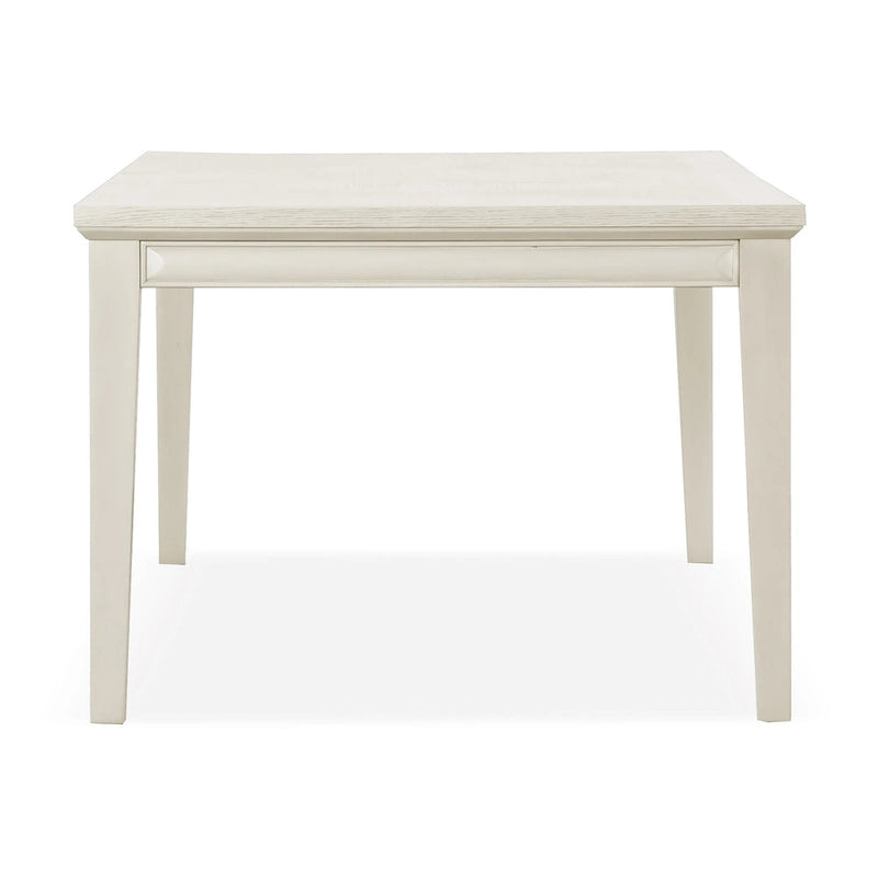 Table à manger rectangulaire extensible 90 po avec plateau en placage de chêne à tablier facetté et pieds coniques en bois massif Espresso